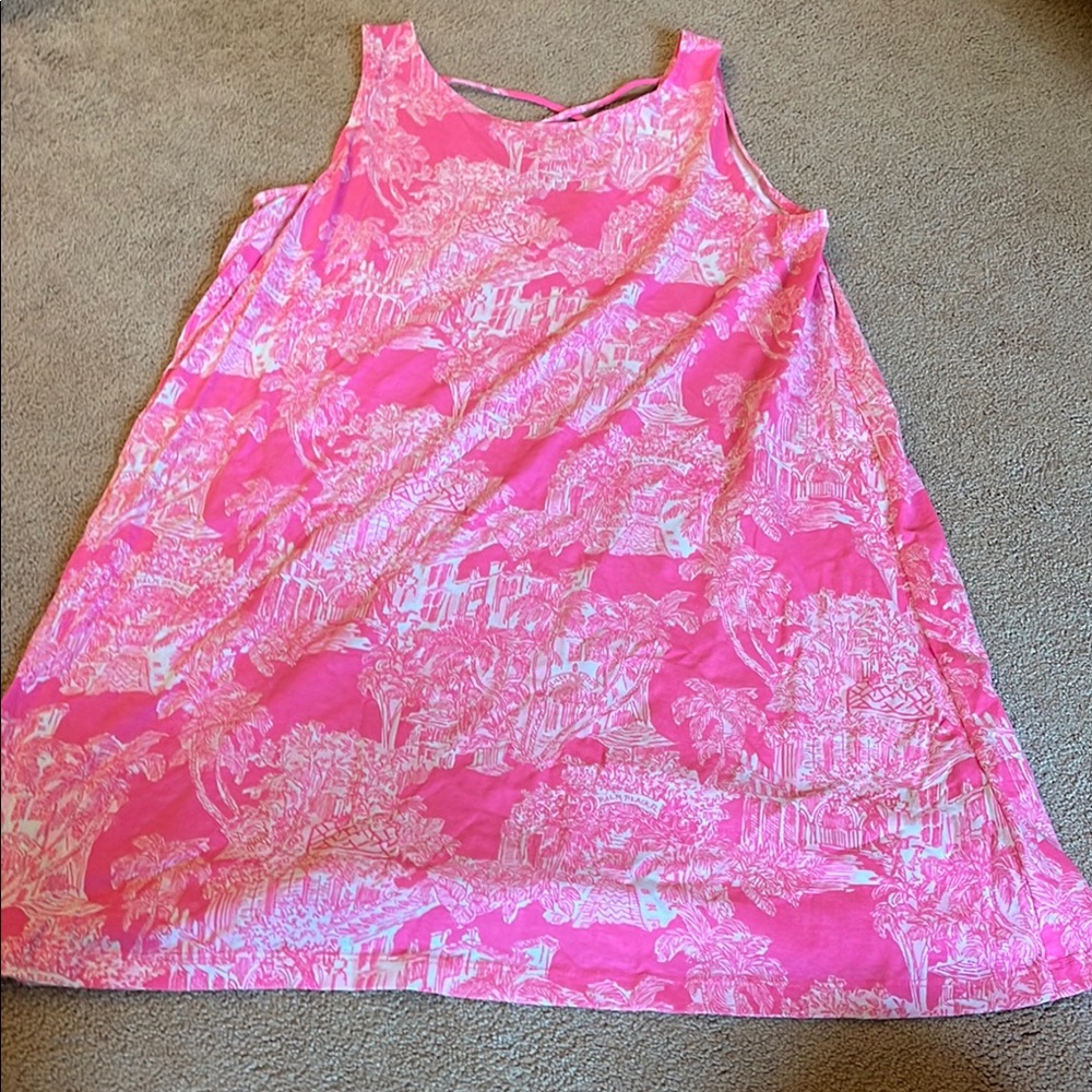 Pink and White Sleeveless Dress